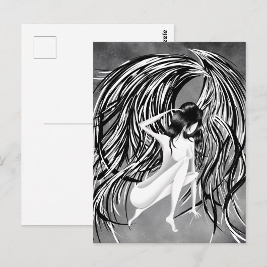 Heavenly Angel Grey Postcard ポストカード (正面/裏面)