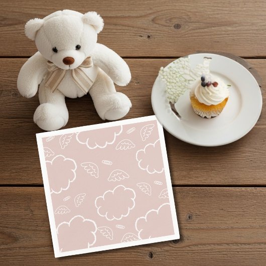  Heavenly Angel Halo Cloud  Pink  Napkins スタンダードカクテルナプキン