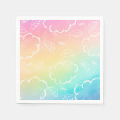 Heavenly Angel Halo Cloud Rainbow Napkins スタンダードカクテルナプキン (正面)