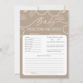 Heavenly Beige Baby Predictions & Advice Card 招待状 (正面)