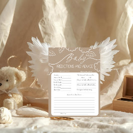 Heavenly Beige Baby Predictions & Advice Card 招待状