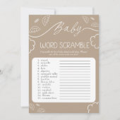  Heavenly Beige Baby Word Scramble Game   招待状 (正面)