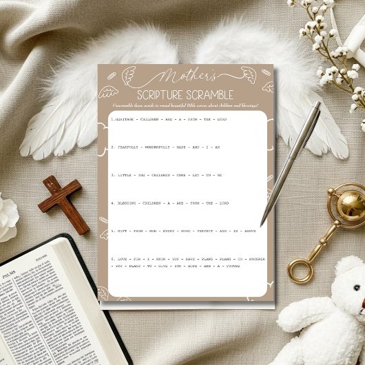 Heavenly Beige Mother's Scripture Scramble Game 招待状