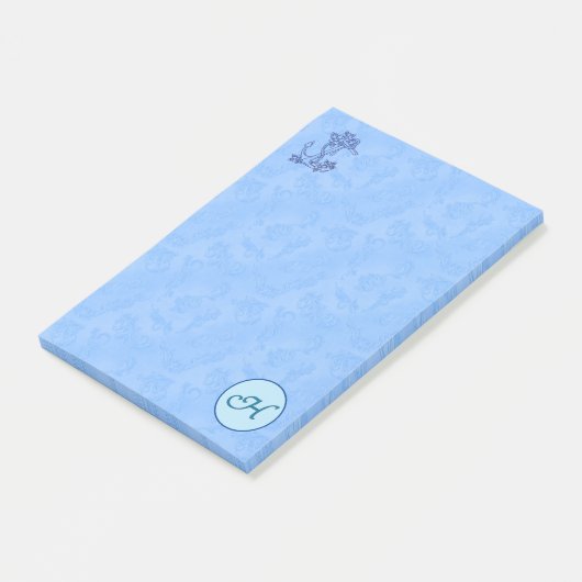Heavenly blue monogram (A-Z)ポストイットノート ポストイット (アングル)