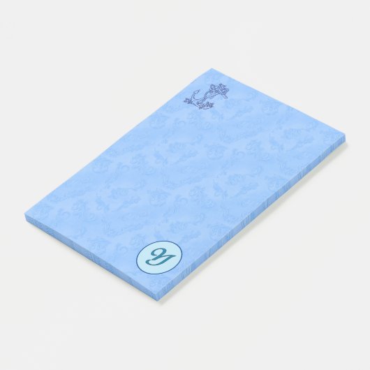 Heavenly blue monogram (A-Z)ポストイットノート ポストイット (アングル)