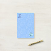 Heavenly blue monogram (A-Z)ポストイットノート ポストイット (デスク上)