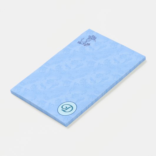 Heavenly blue monogram (A-Z)ポストイットノート ポストイット (アングル)