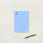 Heavenly blue monogram (A-Z)ポストイットノート ポストイット (デスク上)