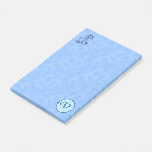 Heavenly blue monogram (A-Z)ポストイットノート ポストイット (アングル)
