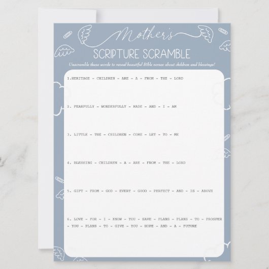 Heavenly Blue Mother's Scripture Scramble Game 招待状 (正面)