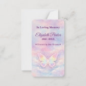 Heavenly Butterfly Memorial Prayer Card ノートカード (正面)