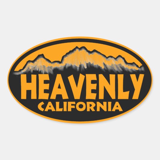 Heavenly Californiaオレンジ色の楕円シール 楕円形シール (正面)