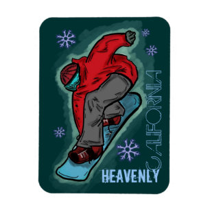 Heavenly Californiaスノーボーダー長方形マグネット マグネット