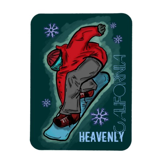 Heavenly Californiaスノーボーダー長方形マグネット マグネット (縦)