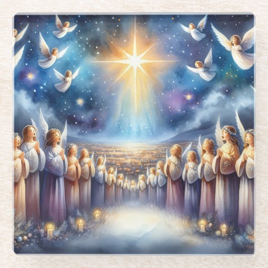 Heavenly Choir Under Star of Bethlehem ガラスコースター (正面)