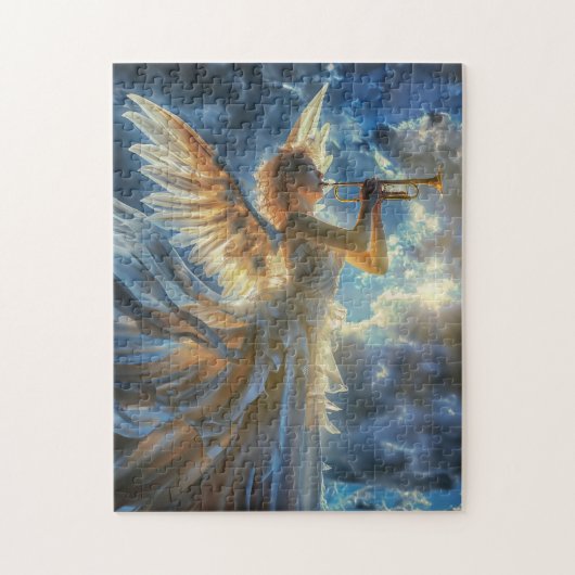 Heavenly Fanfare Angel Playing Trumpet ジグソーパズル (縦)