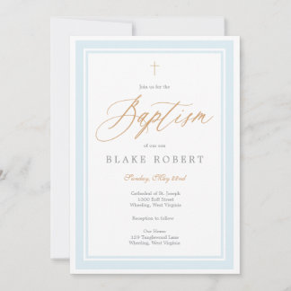 Heavenly Grace Baptism Invitation (Blue) 招待状