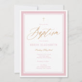 Heavenly Grace Baptism Invitation (Pink) 招待状 (正面)
