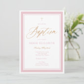 Heavenly Grace Baptism Invitation (Pink) 招待状 (スタンド正面)