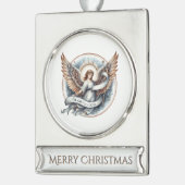 Heavenly Herald – Faith-Inspired Christmas Banner シルバープレートバナーオーナメント (左)