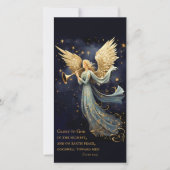 Heavenly Joy in Blue Angel Christmas Bookmark サンキューカード (正面)