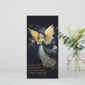 Heavenly Joy in Blue Angel Christmas Bookmark サンキューカード (スタンド正面)