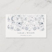 Heavenly Navy Starry Night Moon Wedding Website エンクロージャーカード (正面)