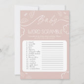  Heavenly pink Baby Word Scramble Game   招待状 (正面)