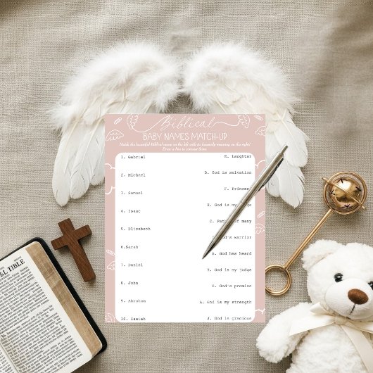 Heavenly Pink Biblical Baby Names Match-Up   招待状