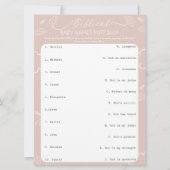Heavenly Pink Biblical Baby Names Match-Up   招待状 (正面)