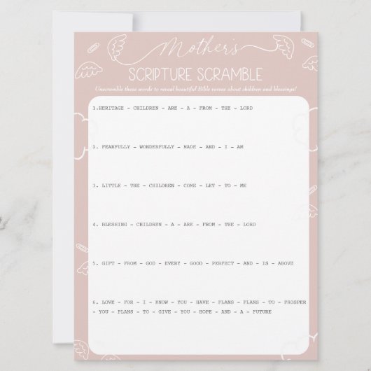 Heavenly Pink Mother's Scripture Scramble Game 招待状 (正面)