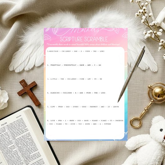 Heavenly Rainbow Mother's Scripture Scramble Game 招待状