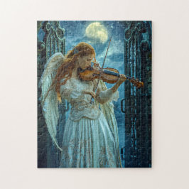 Heavenly Serenity Female Angel with a Violin ジグソーパズル