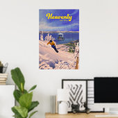 Heavenly Snowboarding Travel Poster ポスター (ホームオフィス)