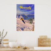 Heavenly Snowboarding Travel Poster ポスター (キッチン)