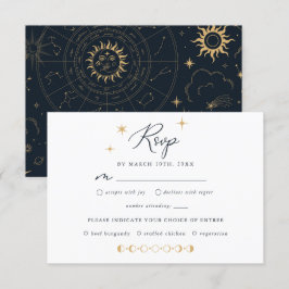 Heavenly Sun, Moon, and Star RSVP Card エンクロージャーカード