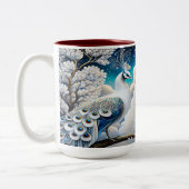 Heavenly White Peacock: パーソナライズされた Pet Photo on ツートーンマグカップ (左)