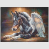 Heavenly Winged Black Foal Angel Decoupage 薄葉紙 (正面)