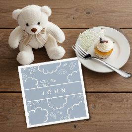  HeavenlyPersonalized Name Angel Halo Cloud Blue   スタンダードカクテルナプキン