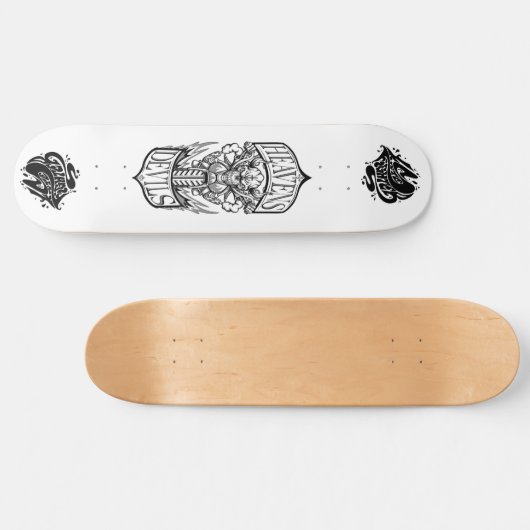 Heavens Devils – Skull Biker Skateboard Deck スケートボード (横)
