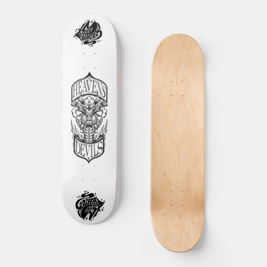 Heavens Devils – Skull Biker Skateboard Deck スケートボード (正面)