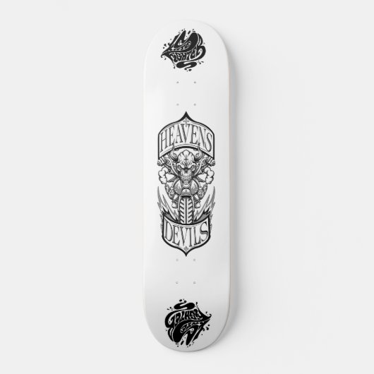 Heavens Devils – Skull Biker Skateboard Deck スケートボード (正面)
