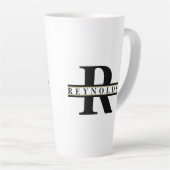 Heavy はっきりした Monogram and Name Black/金ゴールドID613 カフェラテマグ (右アングル)
