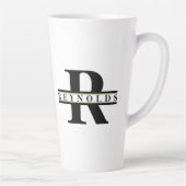 Heavy はっきりした Monogram and Name Black/金ゴールドID613 カフェラテマグ (右)