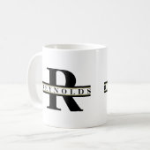 Heavy はっきりした Monogram and Name Black/金ゴールドID613 コーヒーマグカップ (正面左)