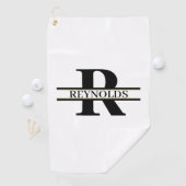 Heavy はっきりした Monogram and Name Black/金ゴールドID613 ゴルフタオル (インサイチュ)