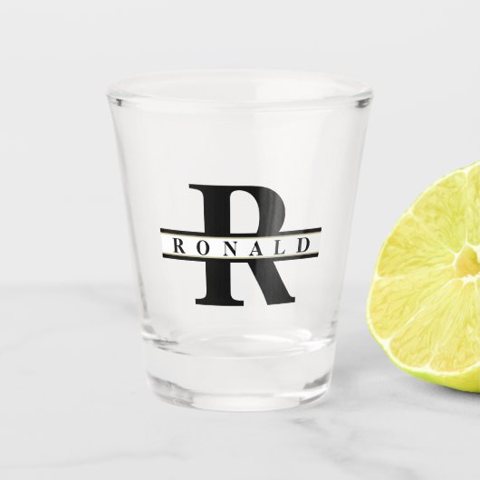 Heavy はっきりした Monogram Black/金ゴールドID613 ショットグラス (正面)