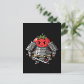 Heavy Armored Tomato Samurai Warrior Illustration ポストカード (スタンド正面)