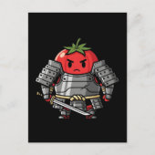Heavy Armored Tomato Samurai Warrior Illustration ポストカード (正面)