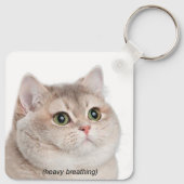 Heavy Breathing Cat Meme Double Sided Keychain キーホルダー (裏面)